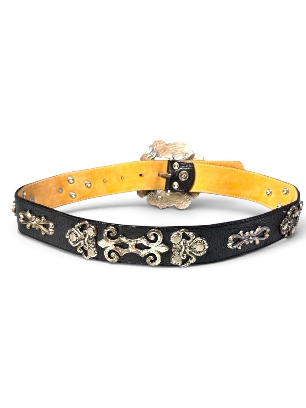 Leatherock Early 90s Renaissance Meets Western Filigree Statement Belt 30-34” 🦄
